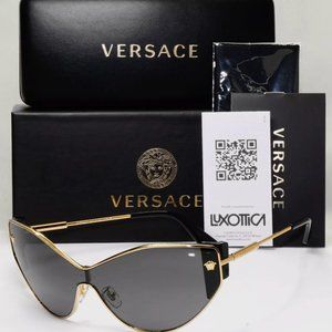 Versace Sunglasses Black Shield Medusa 55mm Sunglasses